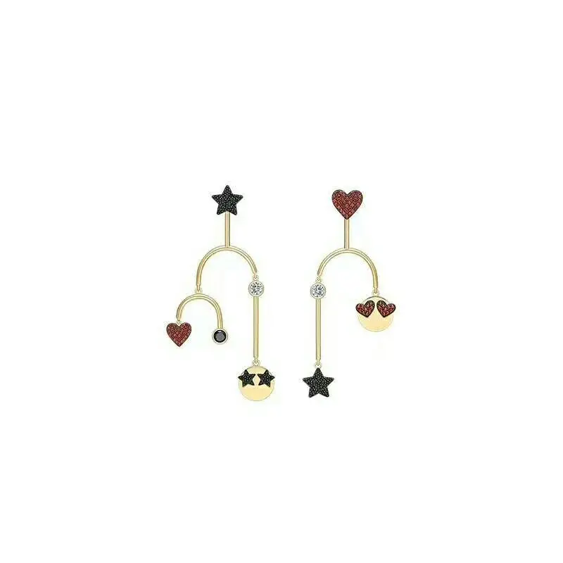

[MeiBaPJ]Real 925 Sterling Silver Facial Expression Wrap Long Drop Earrings for Women Personality Fashion Jewelry HJ