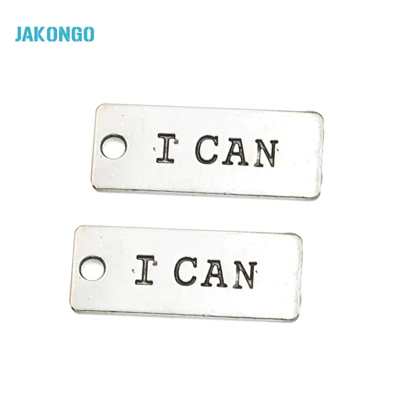 JAKONGO тибетские посеребренные Подвески I CAN для браслетов ожерелий