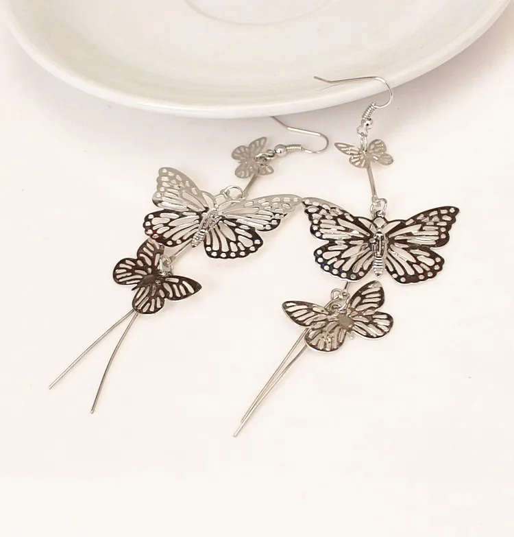2020 New Zinc Alloy dangle female butterflies fly high quality fashion jewelry earrings selling long | Украшения и аксессуары