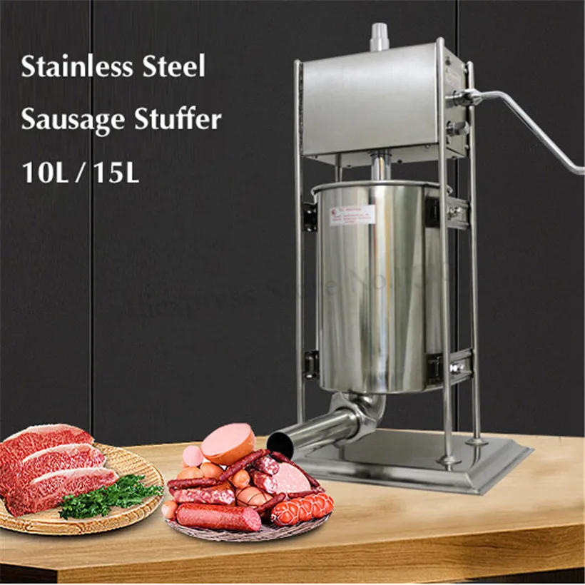 

15Liters Heavy Duty Sausage Stuffer Vertical Stainless Steel Sausage Maker Spanish Churros Maker Churro Molding Machine