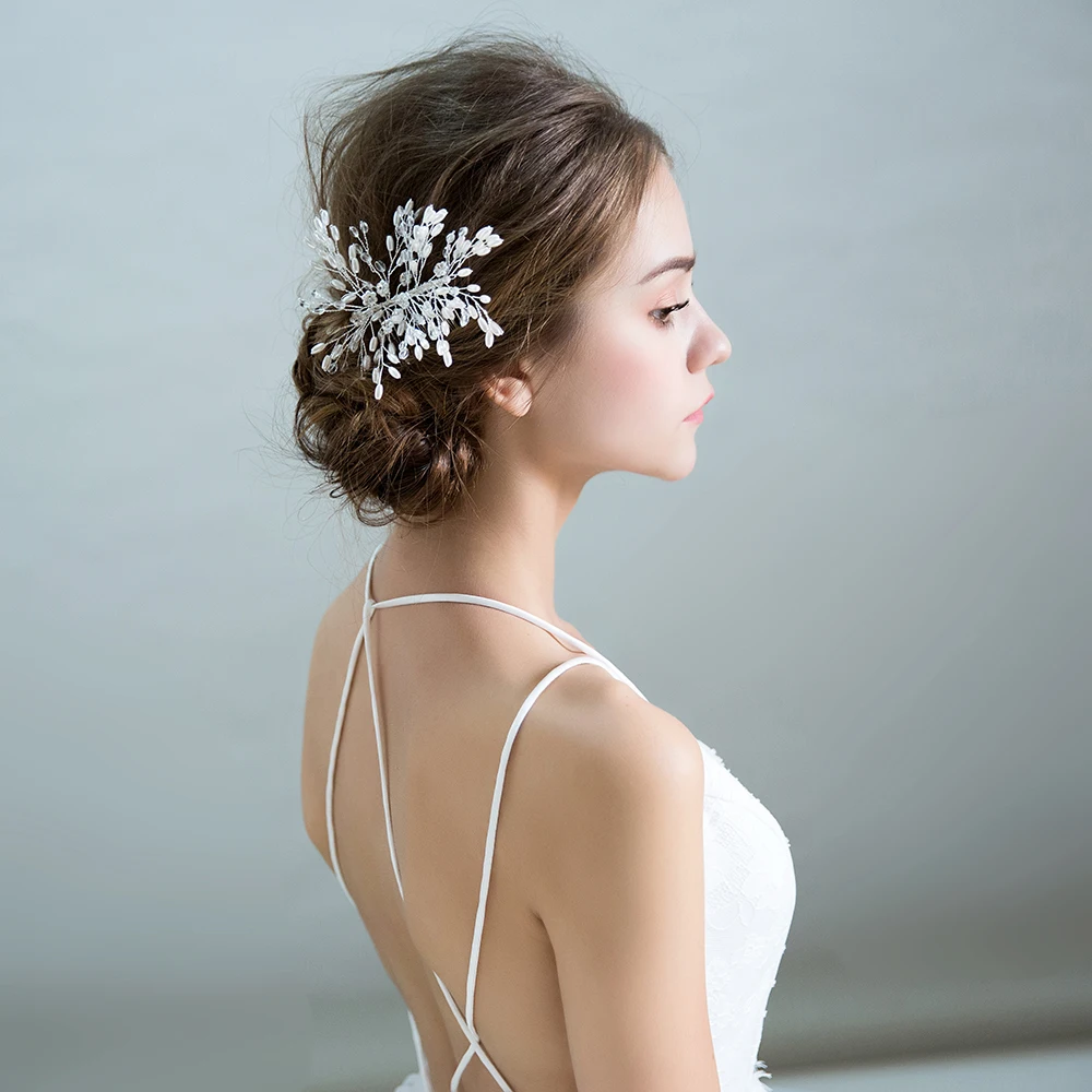Модный дизайн растительных волос расчески с имитацией жемчужных бусин украшение для головы невесты свадебные украшения для волос для девочек вечеринки зажимы для волос новые.