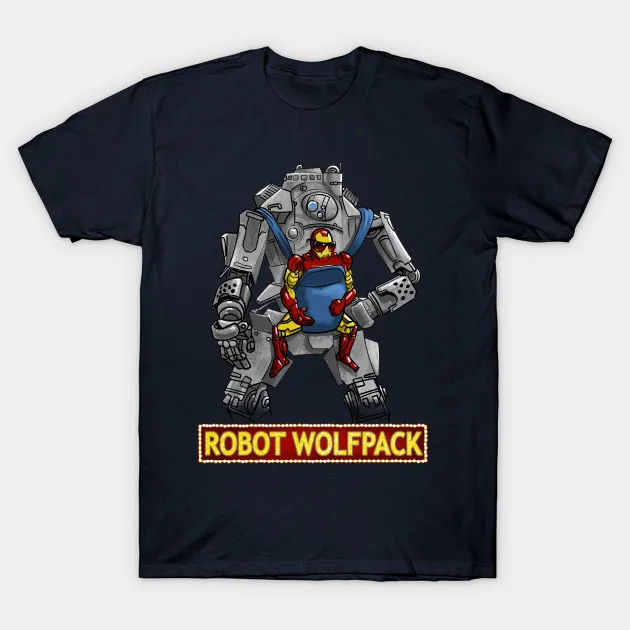 Мужская футболка с коротким рукавом robo wolfpack Parody Футболка женская