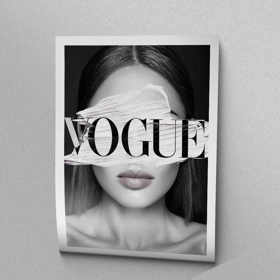 Модный настенный плакат Vogue COCO с губами и сексуальной девушкой минималистичный