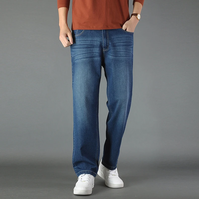 2019 Quatre Saisons Peut Porter plus la 11XL 10XL 9XL 8 XLJeans homme Denim Jeans Milieu Taille Lache Pantalon Pour hommes | Мужская
