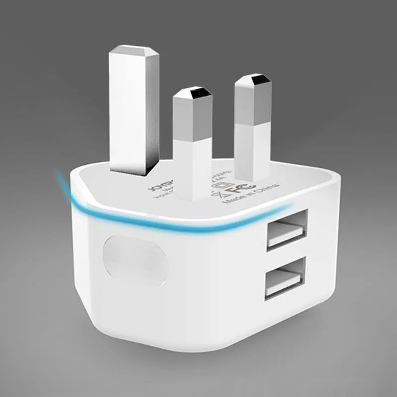 Новое настенное зарядное устройство адаптер двойной USB UK 3 Pin вилка дорожная