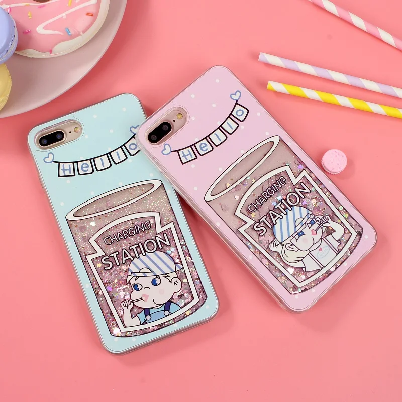Летний чехол для iPhone 7, iPhone 6s - 100 шт. Жидкий песок, молоко, девочка, силиконовый чехол для iPhone XS, XR, XS Max. Бесплатная доставка DHL.Летний чехол для iPhone 7 iPhone 6s 100pc Жидкий Песок Молоко Девочка Силиконовый Чехол для iPhone XS XR XS 