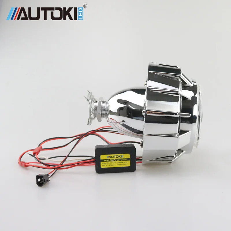 Autoki Двухцветные светодиодные ангельские глазки DRL HID автомобильный проектор