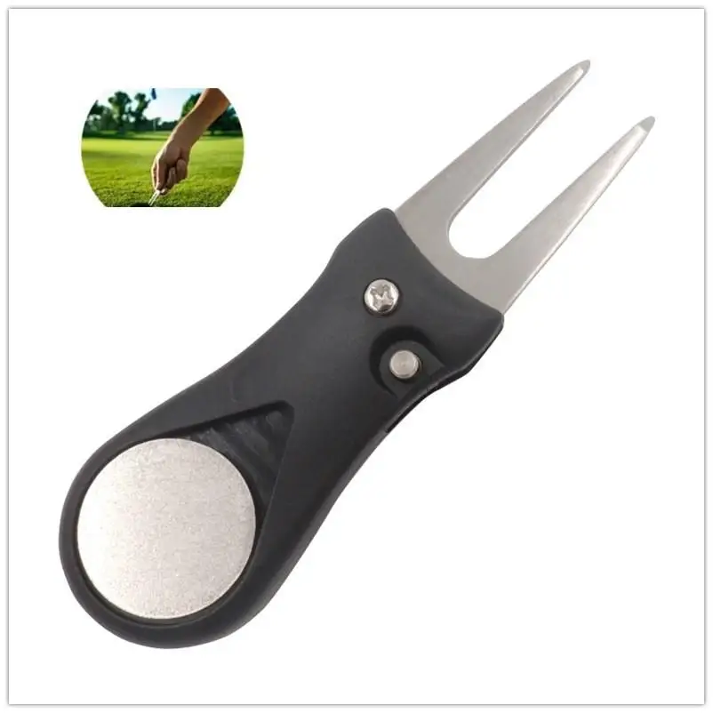 Mounchain 1Piece Steel Golf Divot Repair Switchblade Tool Pitch Pitchfork Accessories Putting Green Fork | Спорт и развлечения