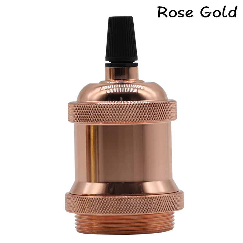 E27 Base-Rose Gold Современный подвесной светильник в стиле ретро, E27, 110 В, 220 В, красочный шнур, подвесной светильник, светодиодный светильник s для винтажной лампы Эдисона, Цоколь для домашнего декора - Цвет корпуса: E27 Base-Rose Gold