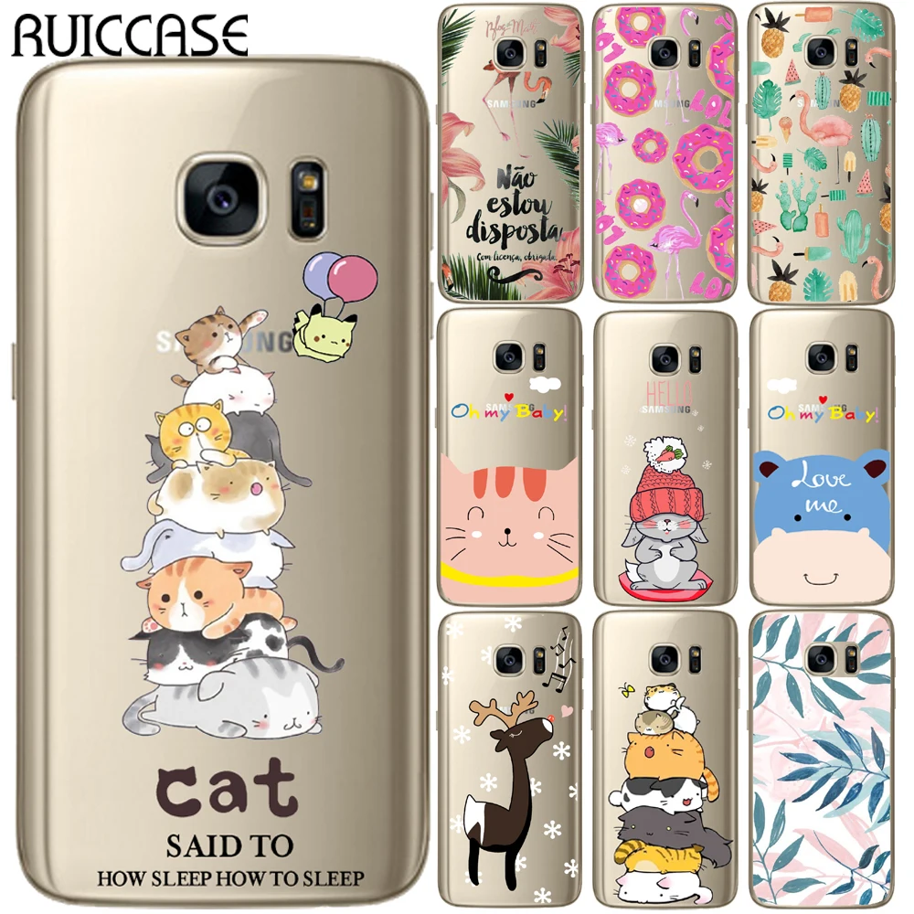 Oh My ребенка кролика Олень Cat мягкий чехол TPU для samsung Galaxy S5 мини S6 S7 край S8 S9 S10 плюс