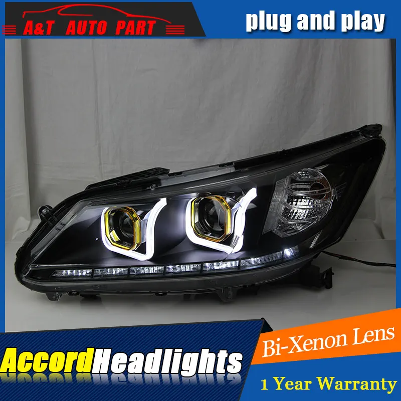 Автомобильный Стайлинг для Honda Accord 9 головной светильник s 13-15 светодиодный Angel eye