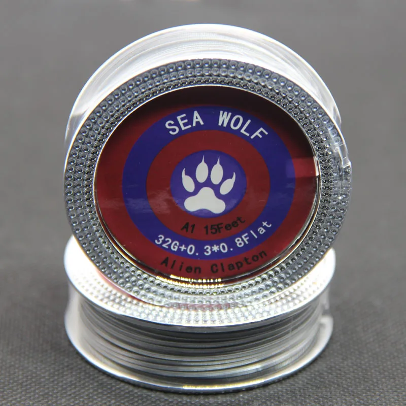 Sea Wolf 5 м/рулон 32 г + 0 3*0 8 плоский Alien Clapton провод для RDA RBA Rebuildable атомайзер