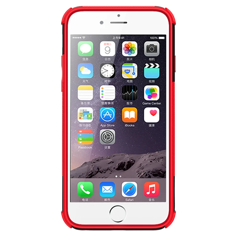 Coque For Apple iPhone 6 Plastic Box Silicone Bag Bracket Mobile Phone Case i Phone6 iPhone6 Double Protector Cover |