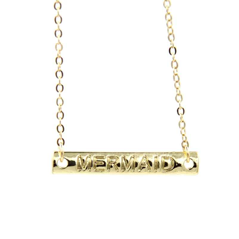 Гравированные ожерелья Русалка Подвески для женщин золото/серебро покрытые