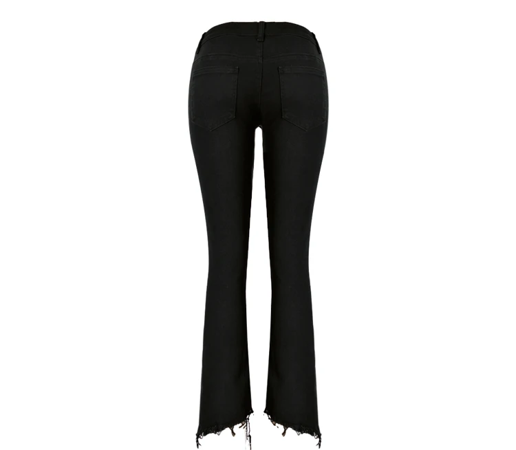 Uwback 2017 New Brand Skinny Jeans Woman Strench Bottom Ankle-Length Flare Pants Tassel Femme Plus Size 2XL CBB306 |