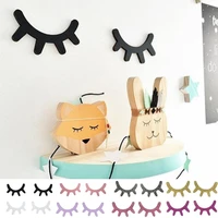 2pc cute wall sticker nordic style wooden eyelashes wall sticker kids bedroom living room decal wall sticker decor dropshipping