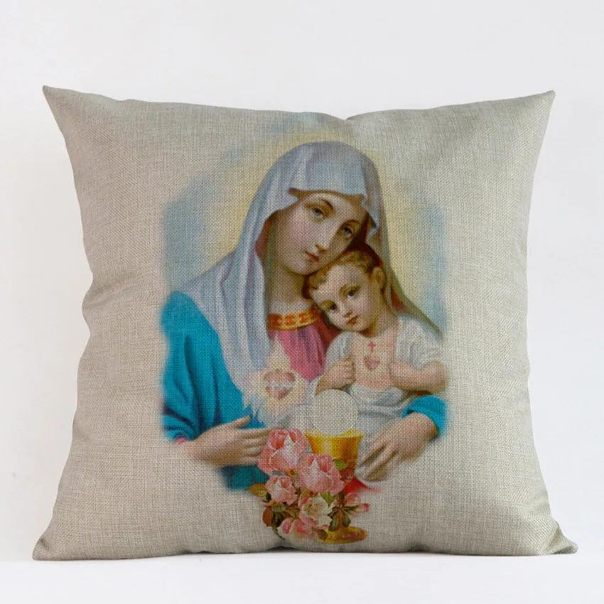 Наволочка с изображением девы Марии подарок на день матери наволочка для подушки