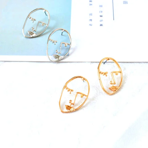 fashion jewelry Artistic Temperament Hand Made Abstract Face Female Earrings | Украшения и аксессуары