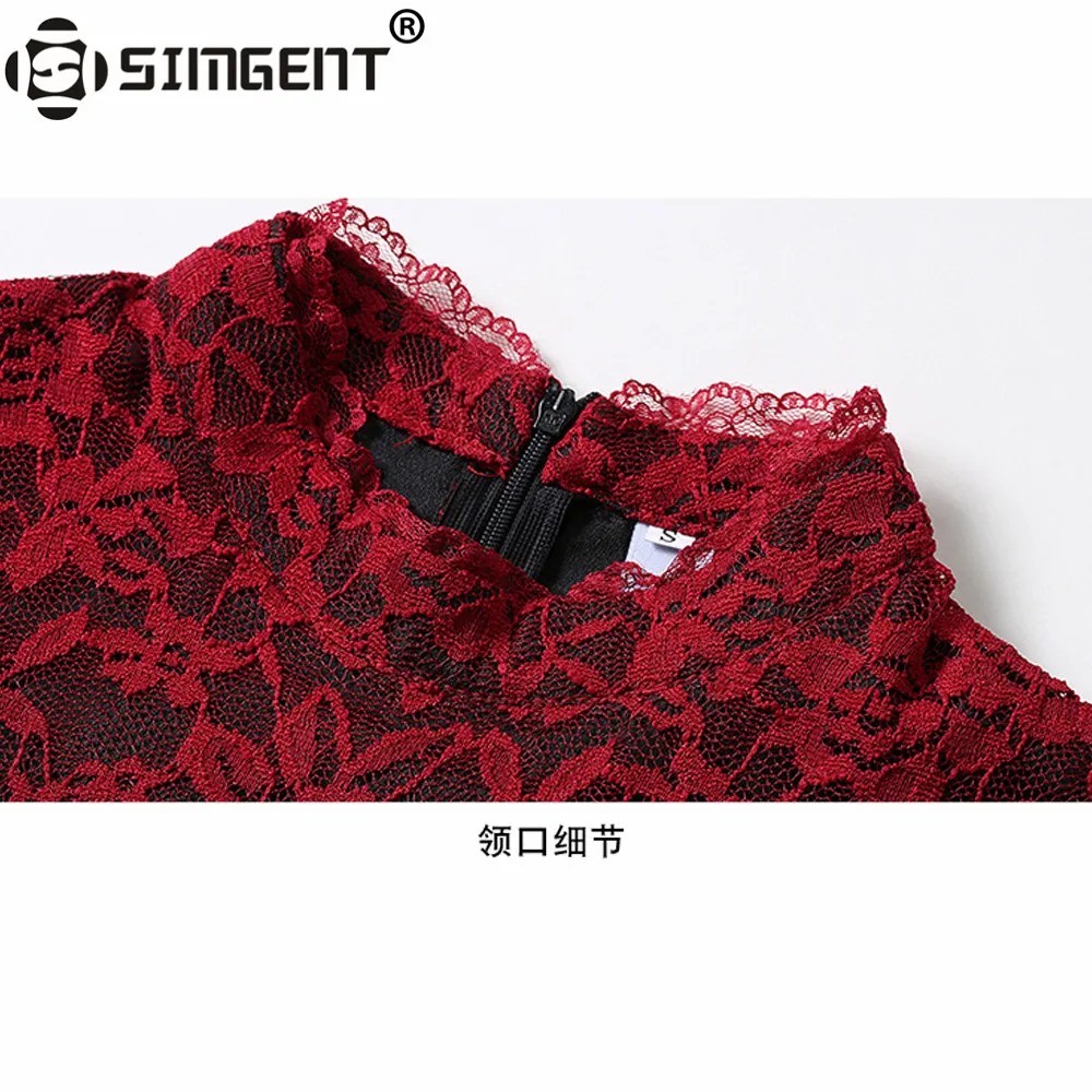 Женское платье миди Simgent Модное Элегантное повседневное кружевное с длинным