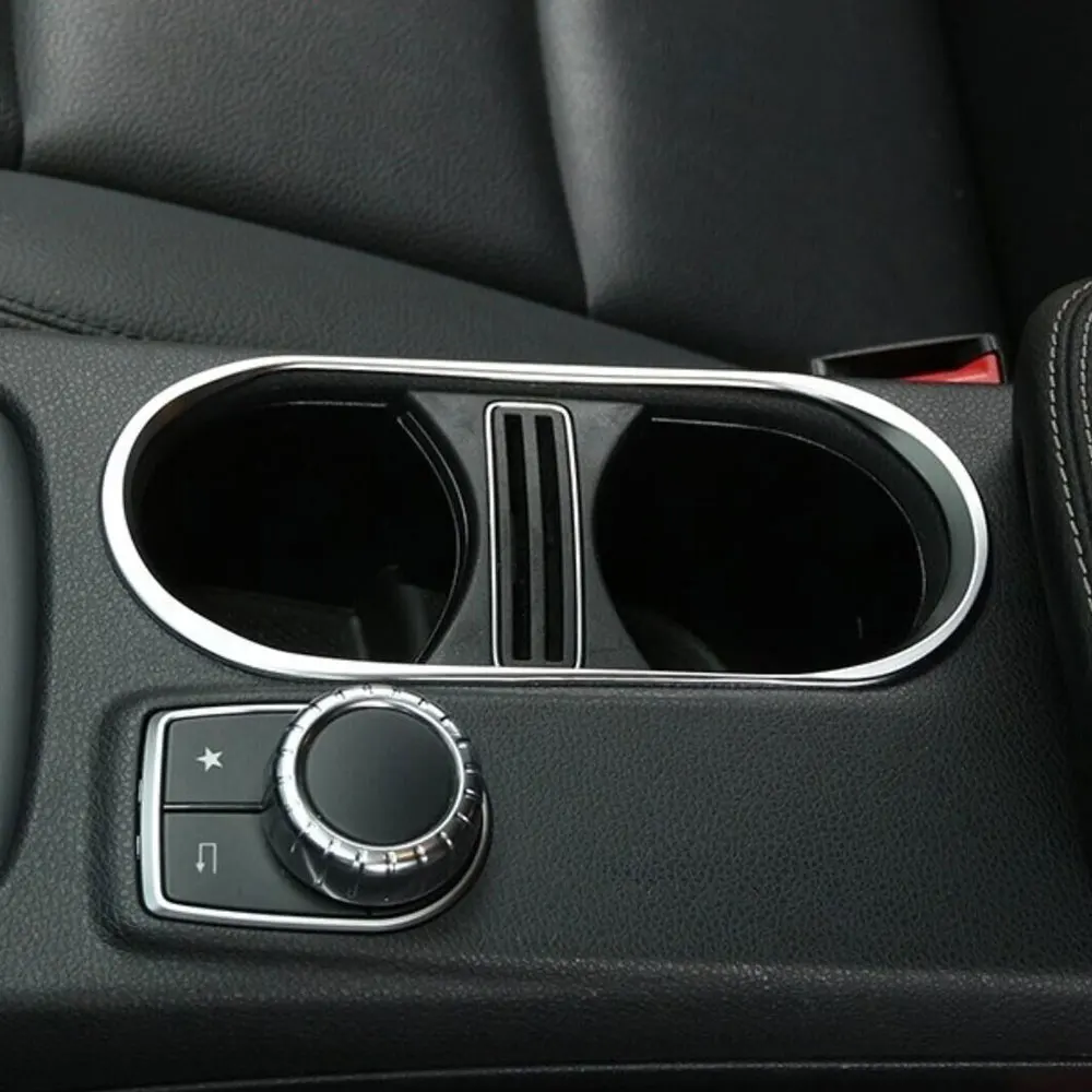 

Интерьер автомобиля ABS центральной консоли рамка держателя стакана воды Обложка отделка украшения для Benz CLA200 A/B класс 2014 2015