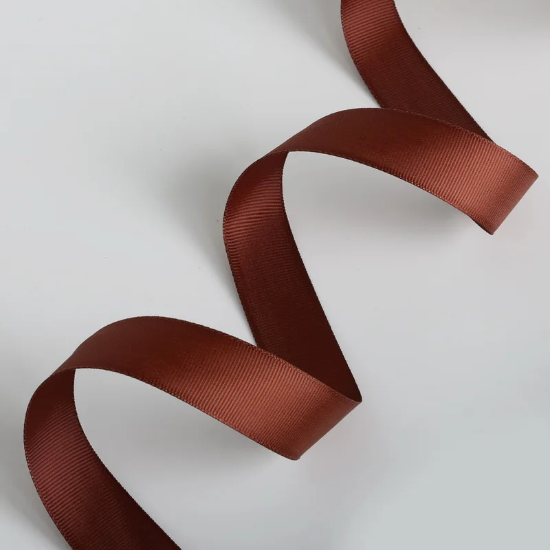 Коричневый цвет 7 38 мм 5 ярдов подарочная упаковка Grosgrain лента для украшения