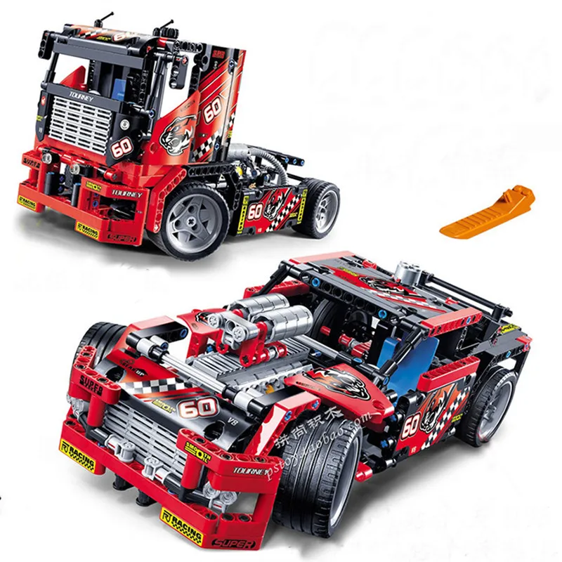 608pcs Race Truck Car 2 In 1 Transformable Model Building Block Sets DIY Toys Compatible With LegoINGly Technic | Игрушки и хобби