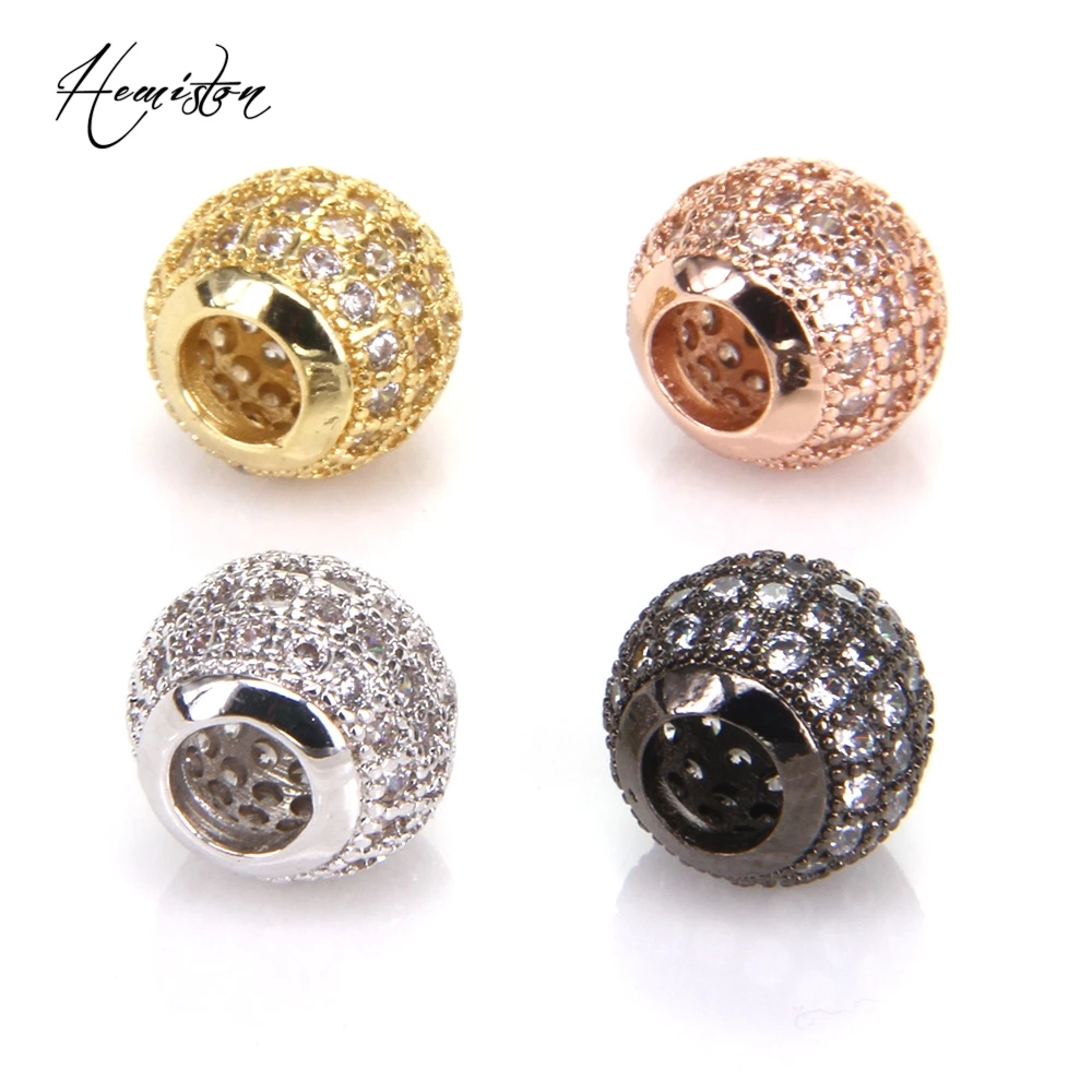 Томас Стиль четыре Цвет полный паве Циркон блеск бусина с большой дырой для