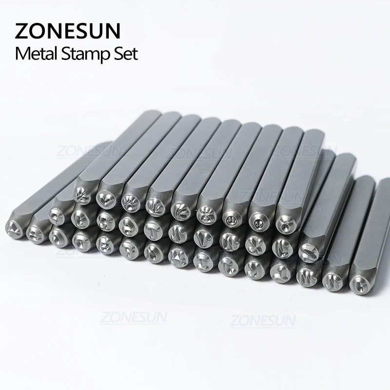 ZONESUN 36PCS 3/5 мм A Z сердце Сталь с напечатанными буквами слово удар инструменты