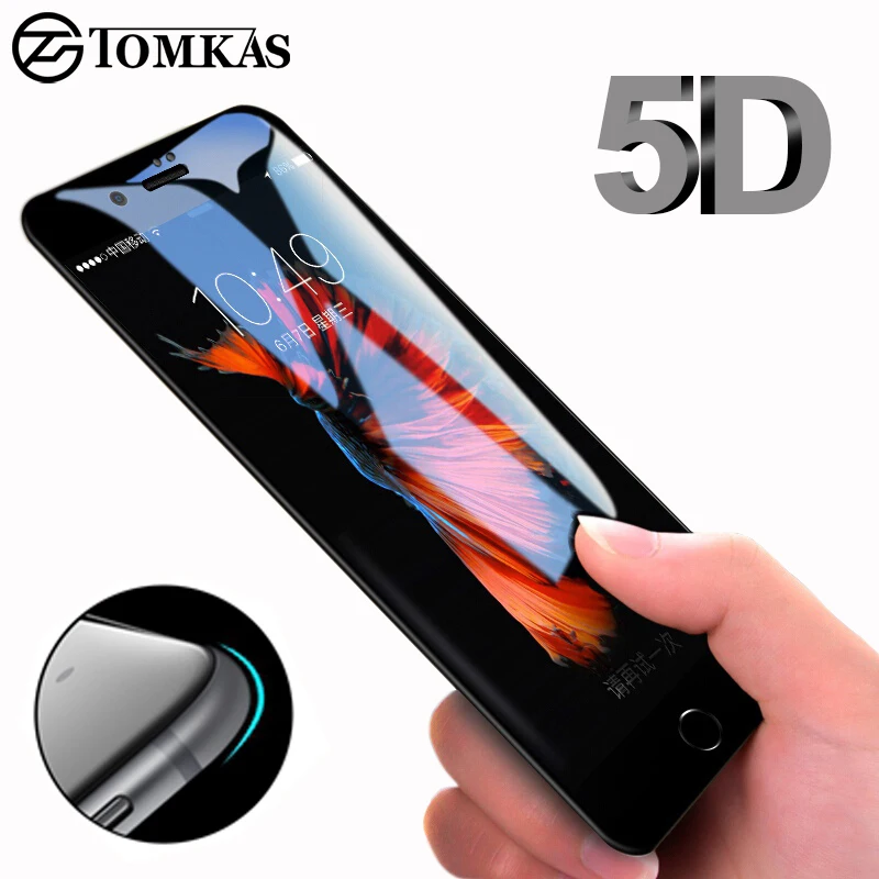 

5D Round Curved Tempered Glass For iPhone 6 6s 7 8 Plus X XR Xs Max 11 Pro Glass Screen Protector for iPhone 11 12 Pro Max Mini