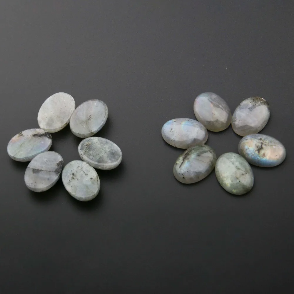 Natural Flash Labradorite Stones Cabochon 10*14 12*16 13*18 15*20 18*25 mm Egg Shape No Hole for Making Jewelry | Украшения и