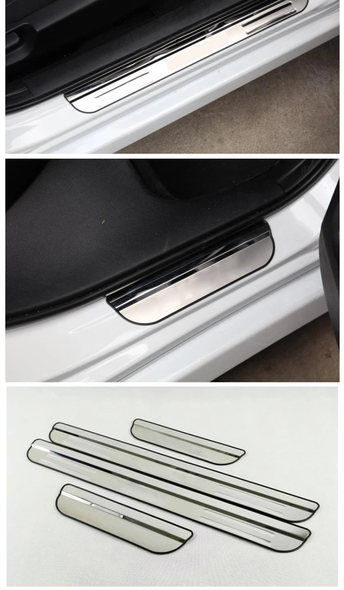 Для honda аксессуары для Civic Нержавеющая Накладка на порог Накладка защита на пороги автомобиля Наклейка Стайлинг