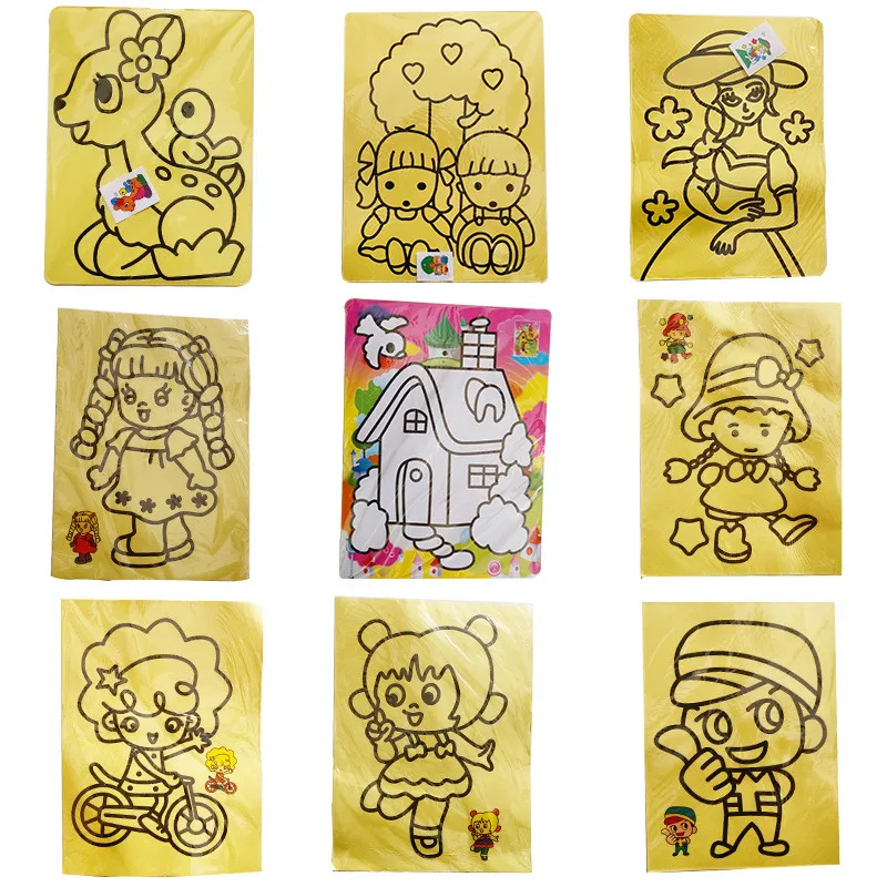 Ручная работа Песочная живопись для детей детские игрушки клеевая креативный