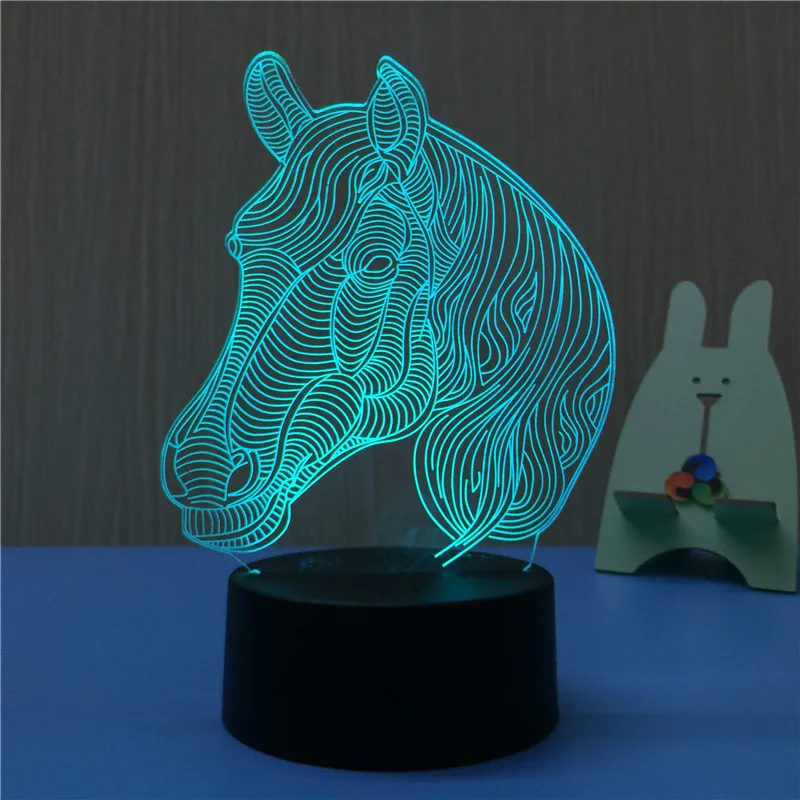 Hot Sale Led Light Usb 3D Horse's Head Lamp | Лампы и освещение