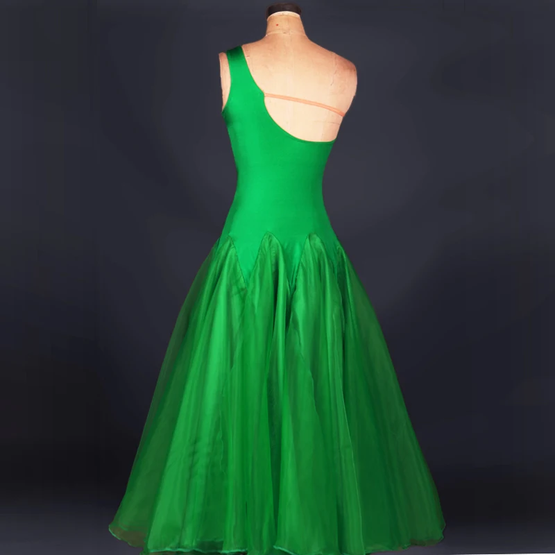 New adult female One Shoulder Sleeveless Performance Dance Costumes ballroom dancing dress Modern dance Waltz tango foxtrot |