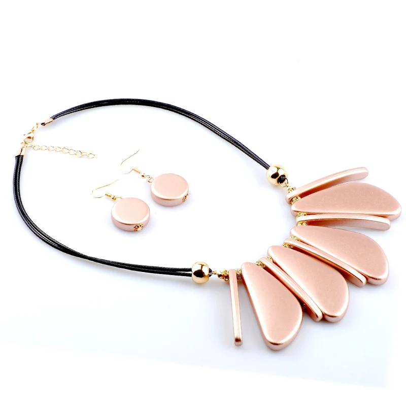 Геометрические и круглый акриловый Для женщин Ювелирные наборы веревку цепи