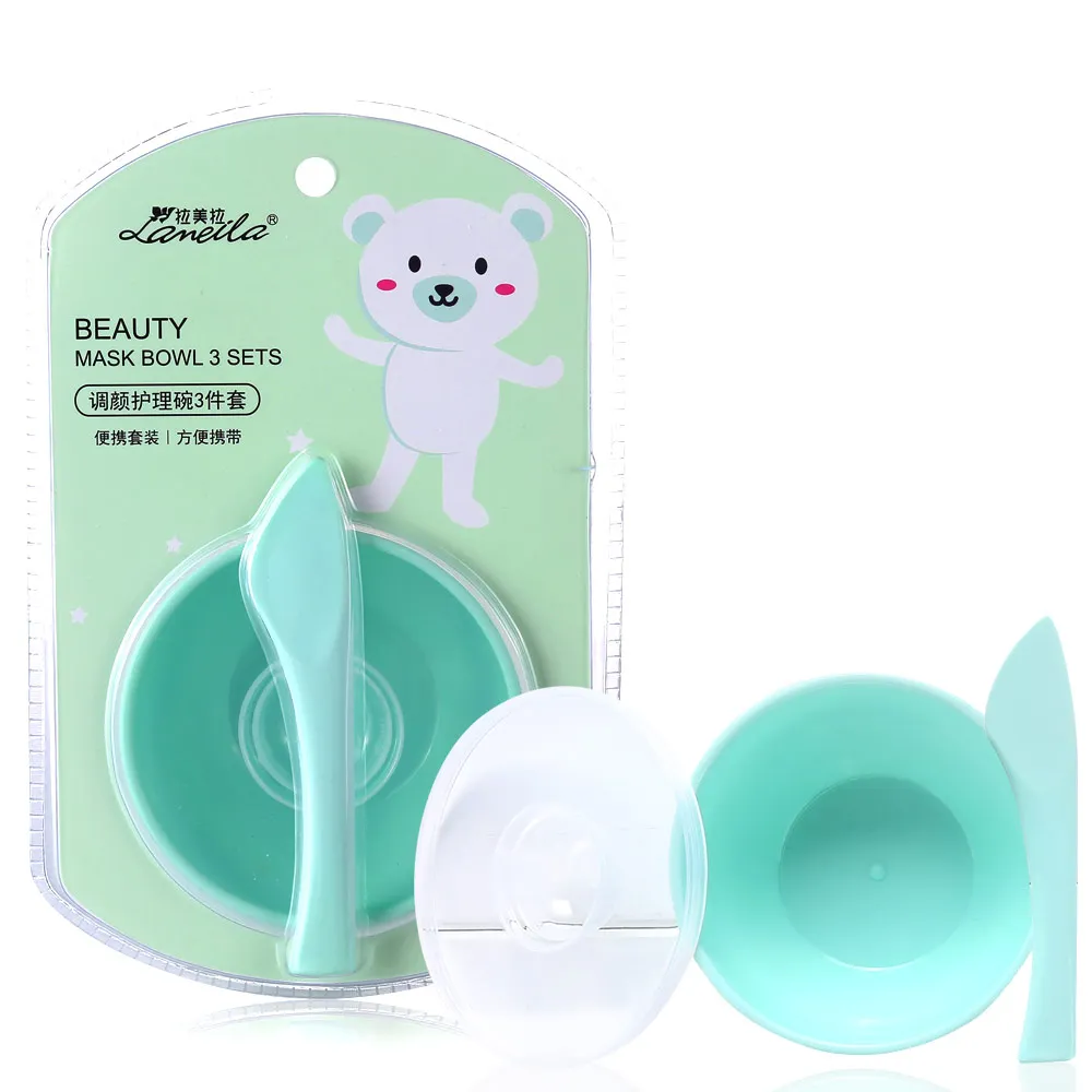 LAMEILA 3PCS/SET DIY Mask Bowl Cosmetic Tool With Mixing Stick Spatula Measure Cup Set Skin Care Tools For Facial Clay |