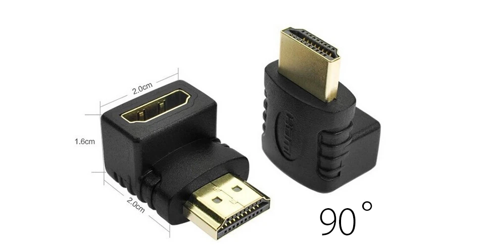 EtopLink HDMI Мужской к HDMI Женский Кабель адаптер, преобразователь, удлинитель вращающийся 90 270 360 градусов угол для 1080 P HDTV адаптер
