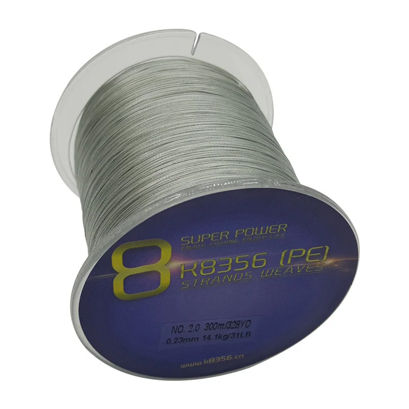 Light Gray K8356 8 стойки PE плетеные лески 300 м PE многослойная Леска провода 22-78LB 328 ярдов Плавная материнская леска - Цвет: Light Gray