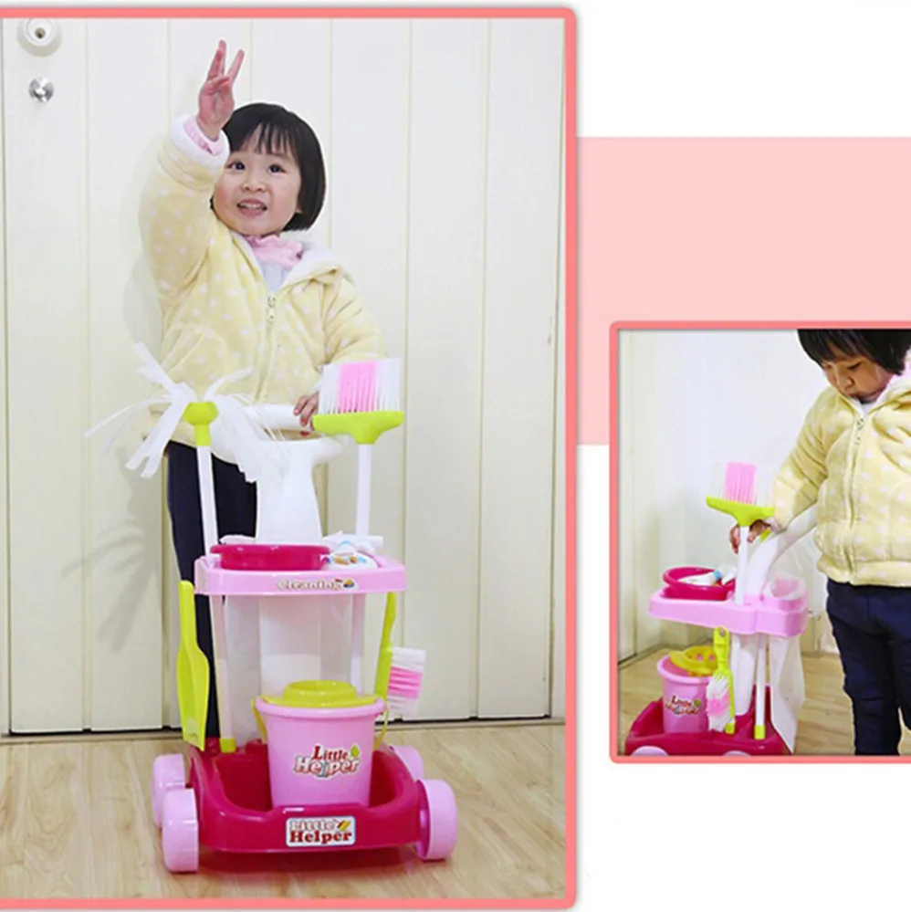 Simulation Children Clean Toys Cleaning Sweep The Floor Bucket Mop Girl Tool Baby House Suit | Дом и сад