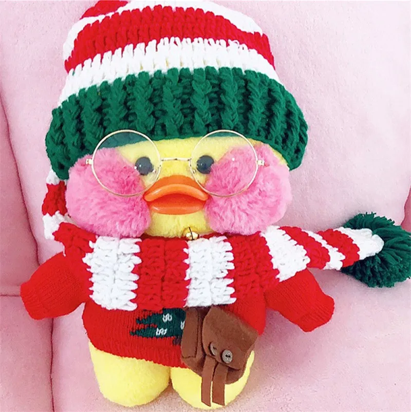 Lalafanfan Kawaii кафе желтая утка плюшевая игрушка милая плюшевая игрушка животное кукла Детская плюшевая игрушка детский подарок на день рождения 30 см
