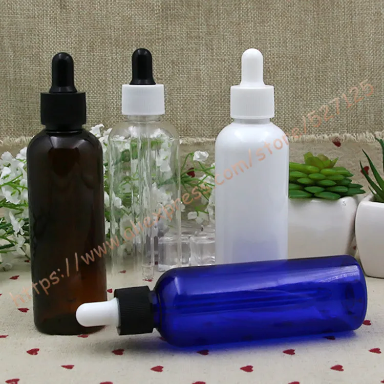 100 мл Красивая цветная ПЭТ бутылка с пластиковым кольцом + крышка пипеткой для