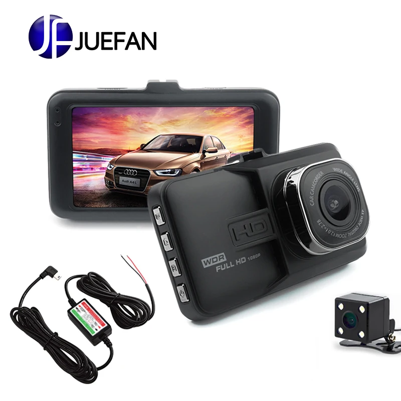 JUEFAN новейший мини автомобильный dvr камера Full HD 1080P двойной объектив видео