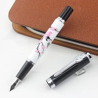 jinhao fountain penballpoint pens 0 7mm metalceramics plum flower pens blueblack ink for business office signature pen