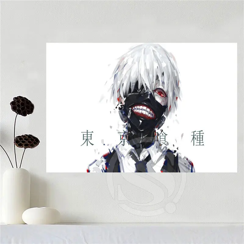 Классический Печать на холсте на заказ одежда с надписью «Tokyo Ghoul плакат ткань шелк тканевой плакат с принтом SQ0629-Yin-01