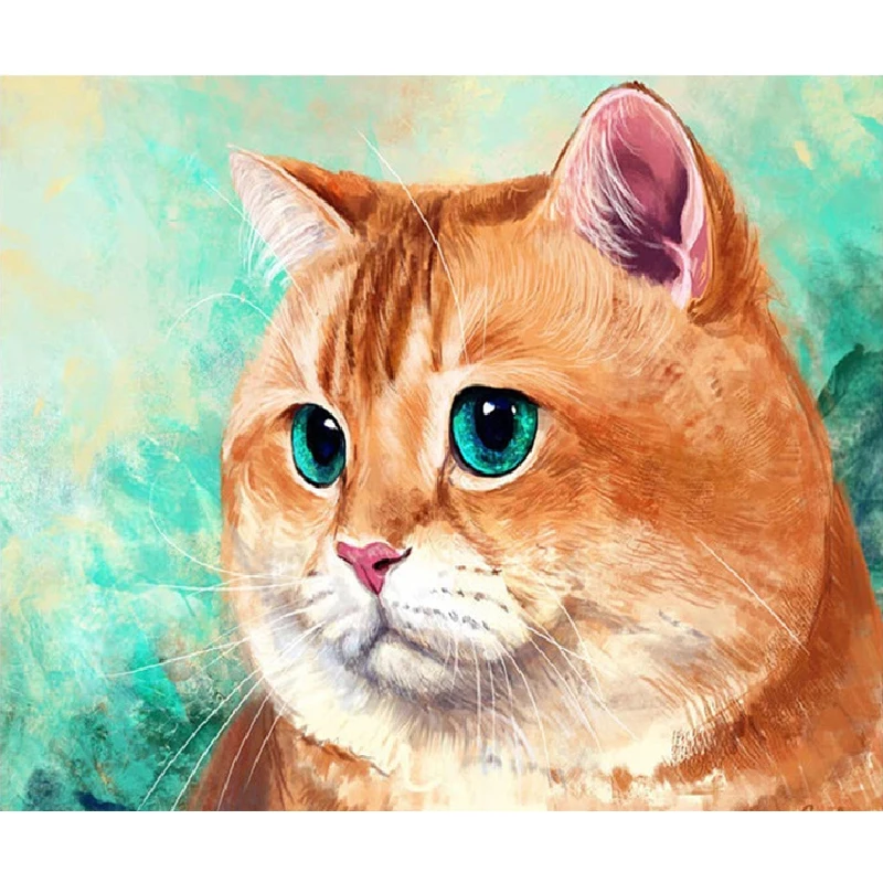 5D DIY полный дрель круглый алмазов картина Алмазная Вышивка Кот шаблон мозаика