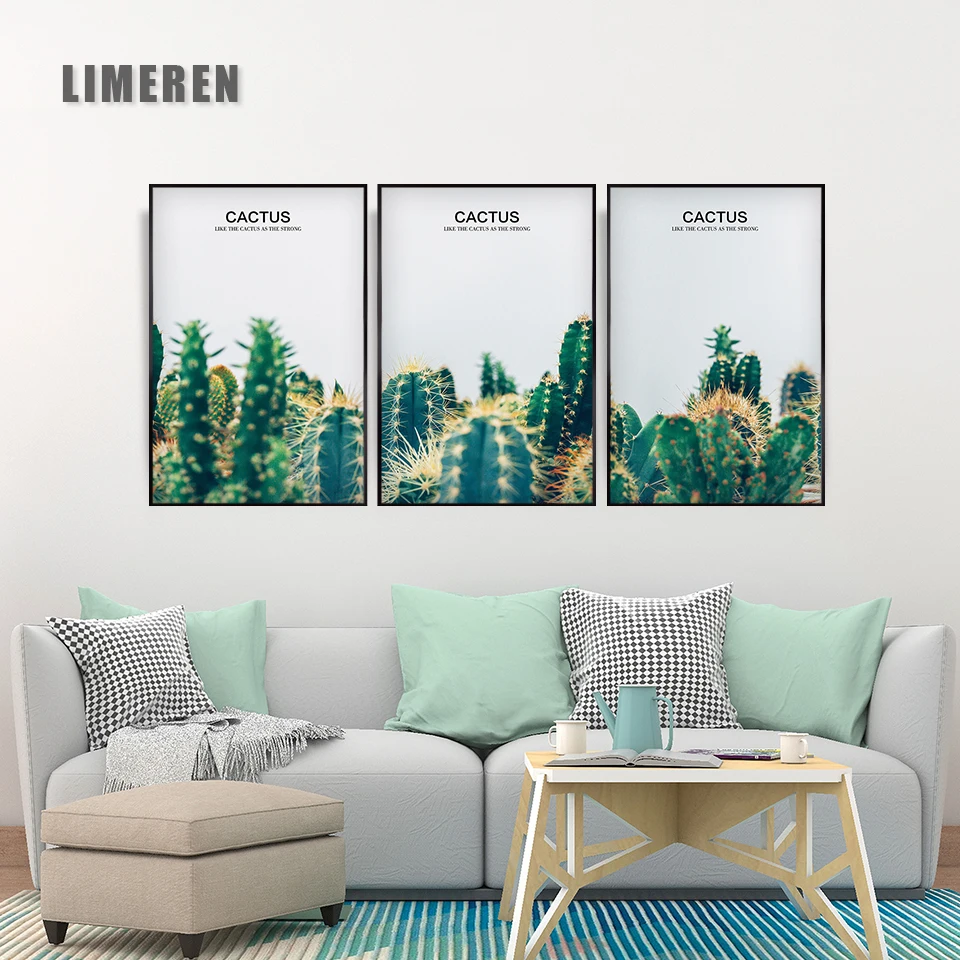 Кактус холст картины зеленый постер с растением настенное изображение без рамки