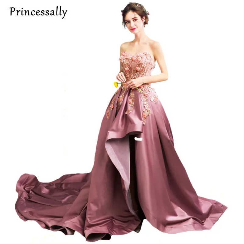 Принцесса Новое роскошное атласное вечернее платье со шлейфом невесты банкетное