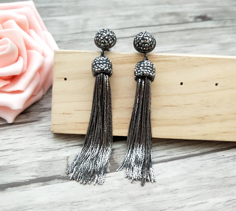 5 пар висячие серьги ручной работы с кисточками закрепкой стразы ювелирные