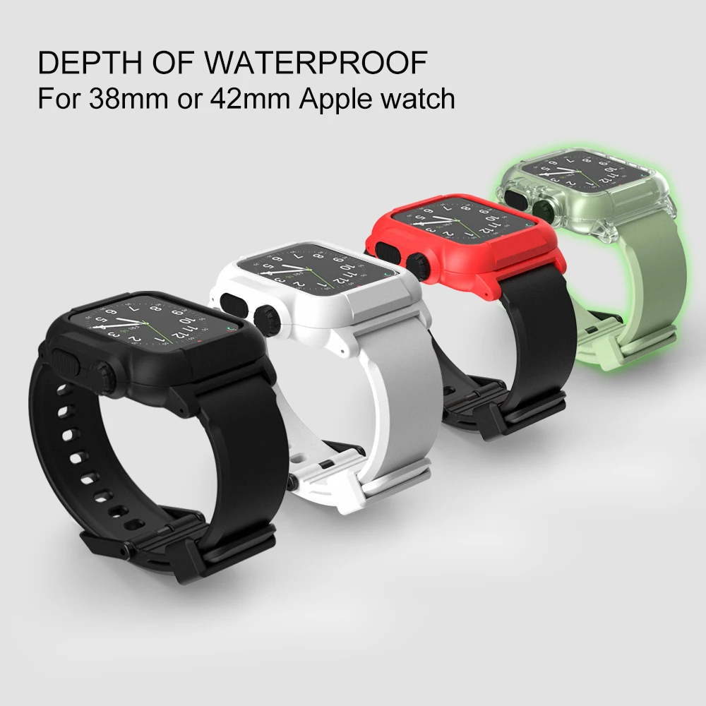 Новейший водонепроницаемый ремешок для часов Apple Watch Series 2 3 42 мм силиконовый из