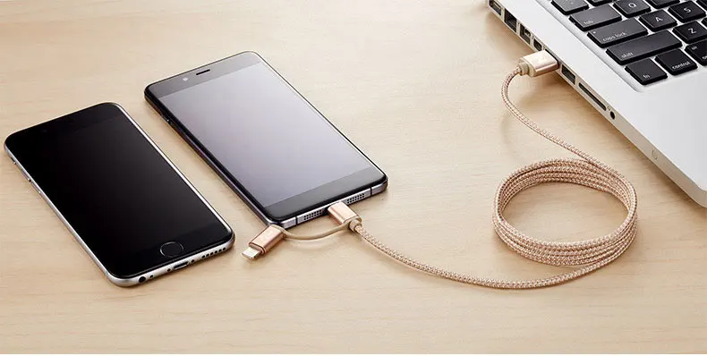 NOHON 2 в 1 Micro 8pin USB кабель для зарядки iPhone 8 7 6 6S Plus 5S iOS 10 9 samsung LG htc Кабели USB для мобильных телефонов